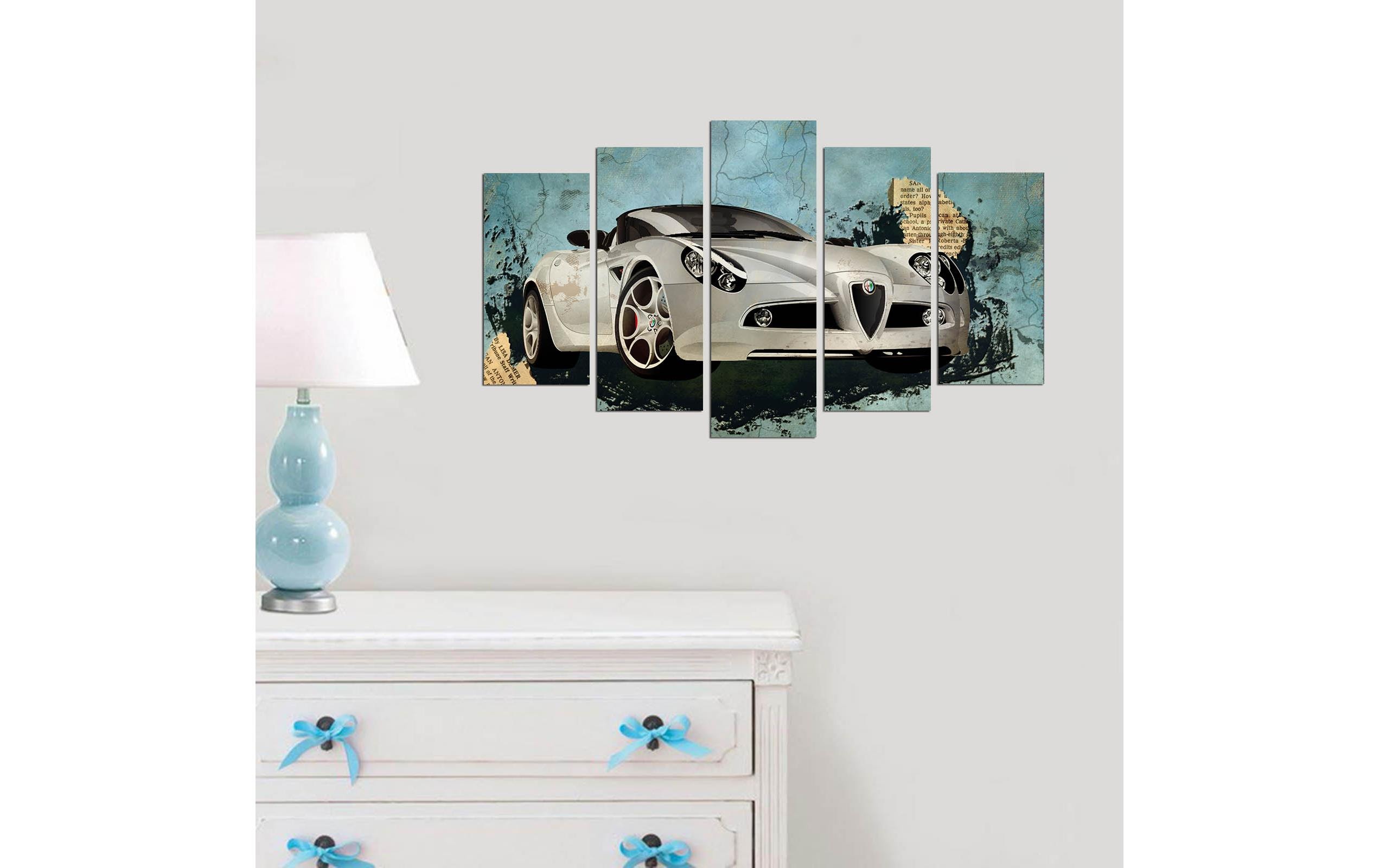 Bild Sport Car 5-teilig, 110 x 60 cmDekorative Wandmalerei