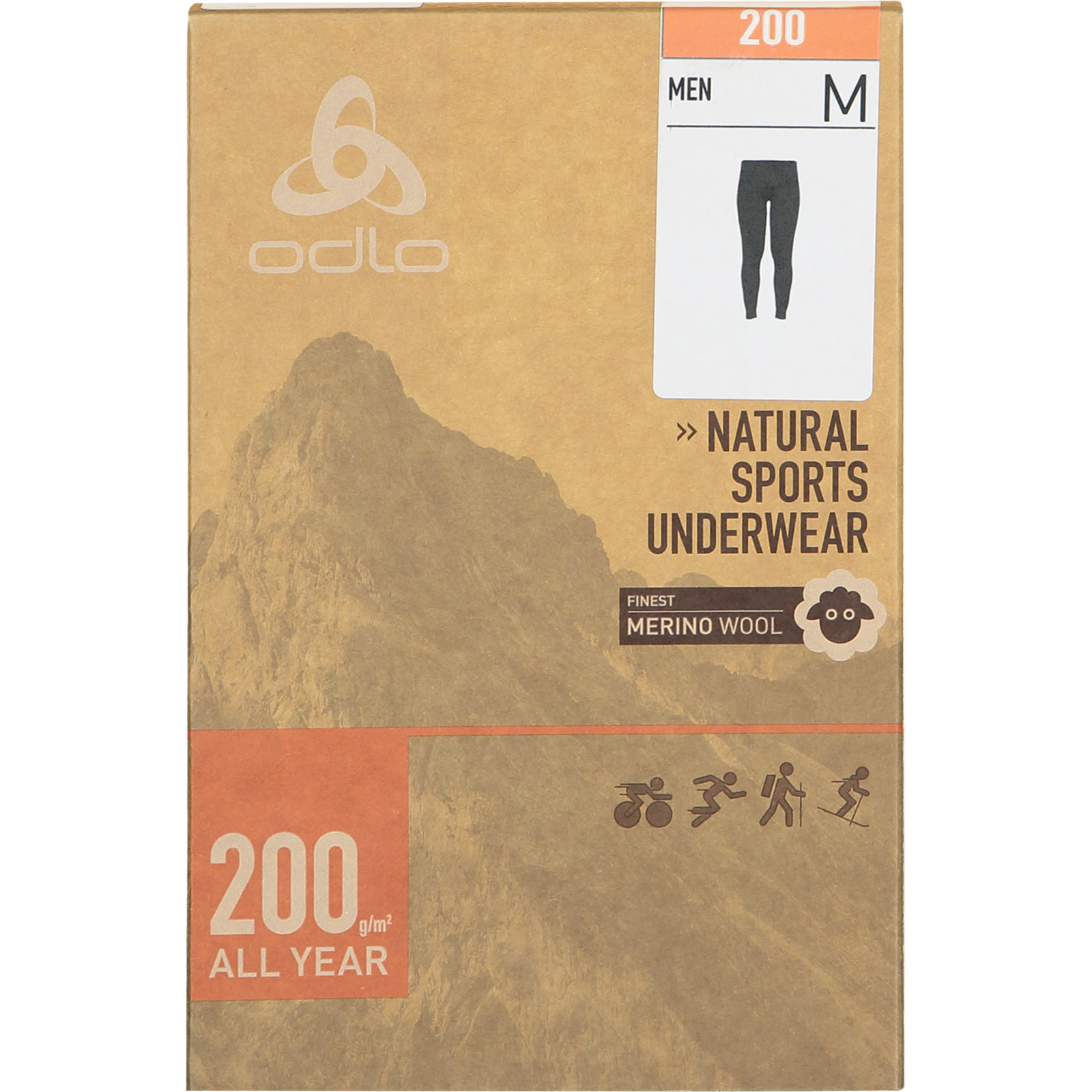 Odlo Herren-Tights Natural Merino 200 Base Layer
