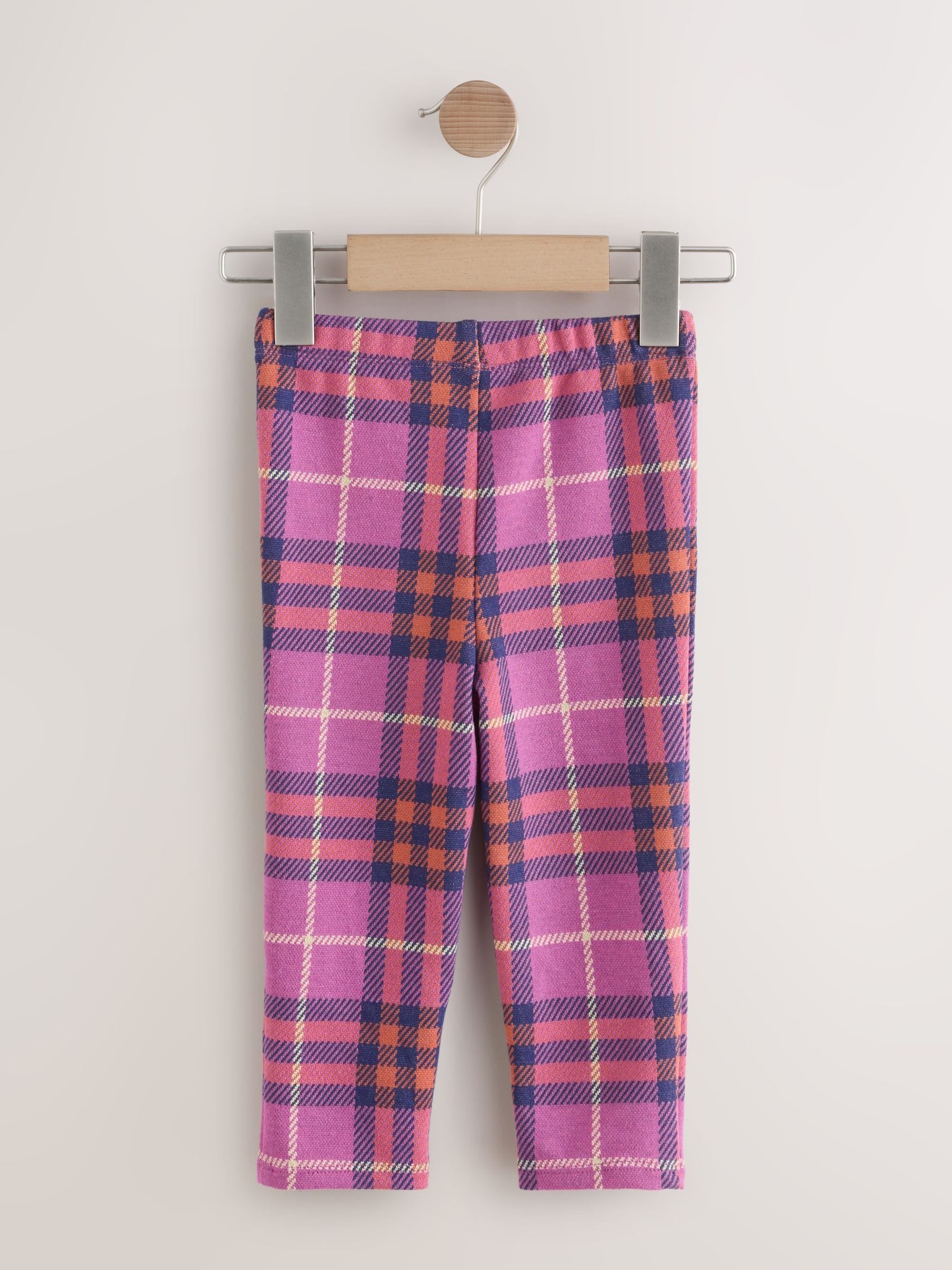 Paars - Check Leggings (3mths-7yrs)