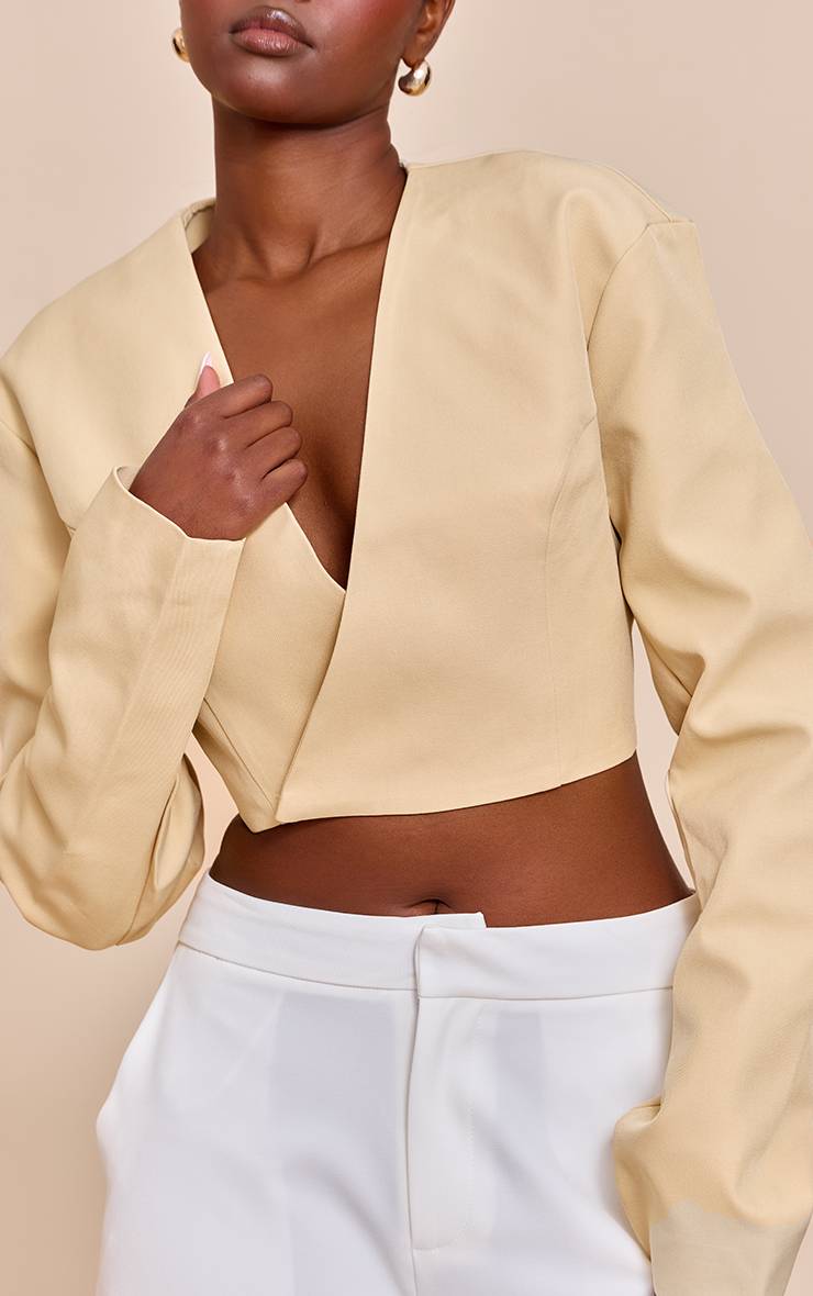 Butter Yellow Blazer Cache-cœur Avec Ceinture À Nouer