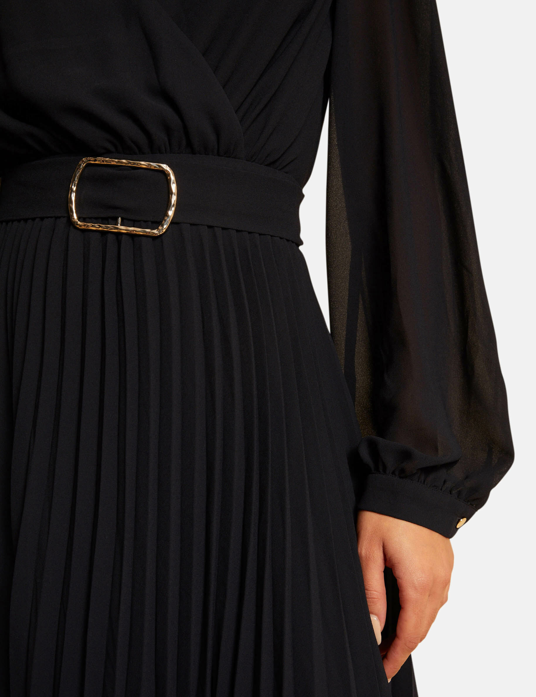 Robe droite fluide avec bas plissé marine femme - marine