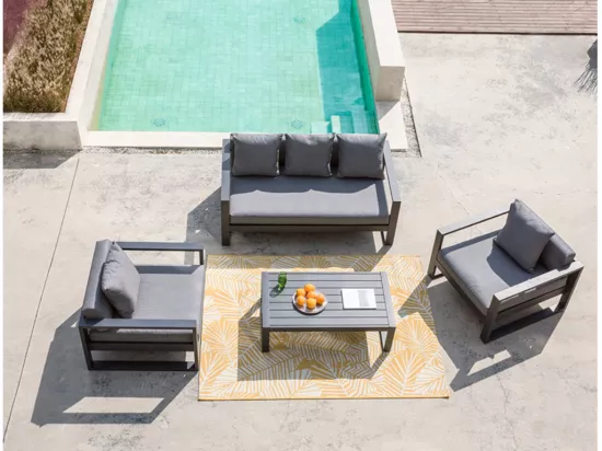 Fauteuil de jardin en aluminium - Anthracite - MOLOKAI de MYLIA