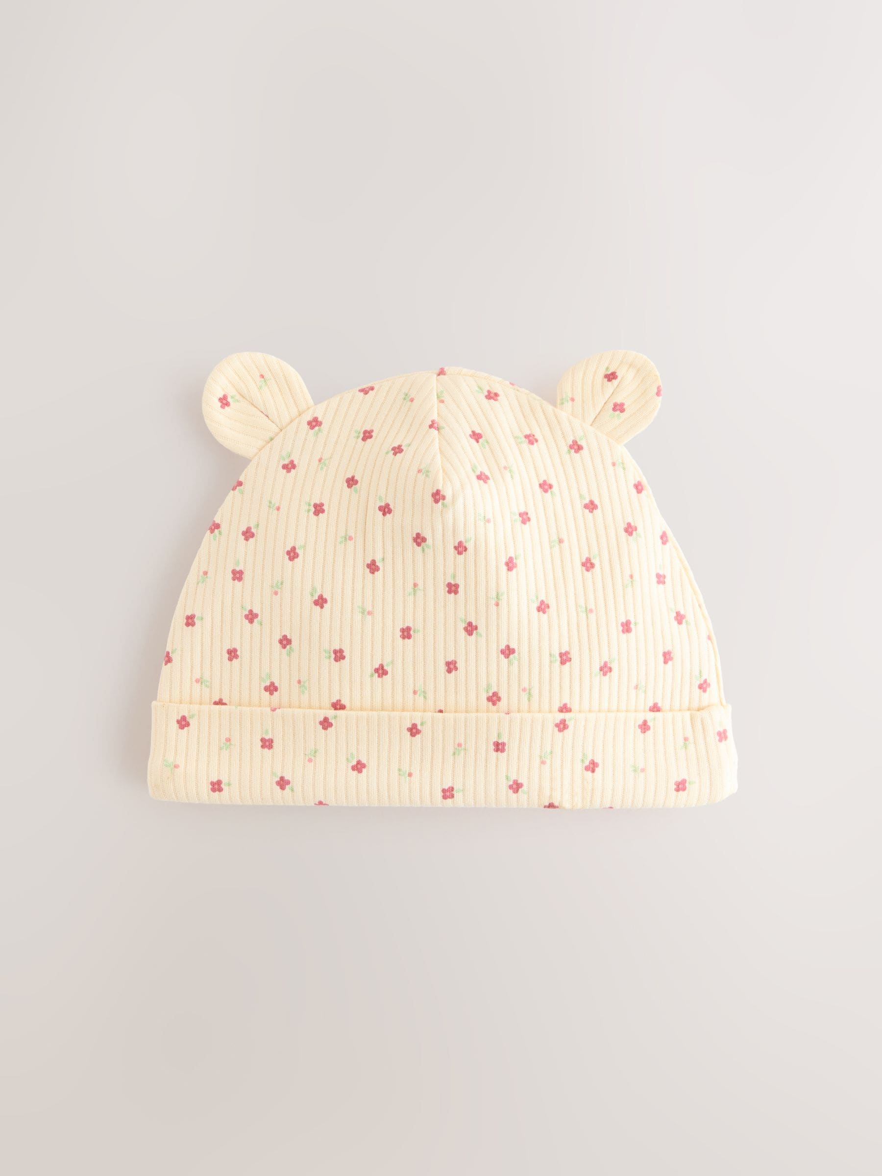 Roze - 4 -delige Baby Muts en Slabbetjes Set (0-18mnd)