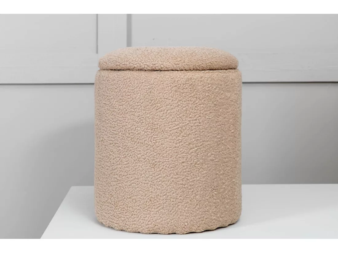 Pouf Coffre Tissu Bouclette 