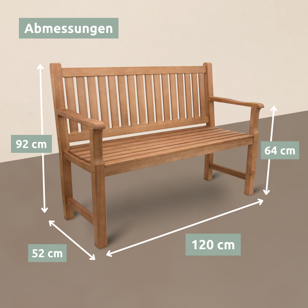 holz4home houten tuinbank met beschermhoes en tuinhandschoenen, 120cm