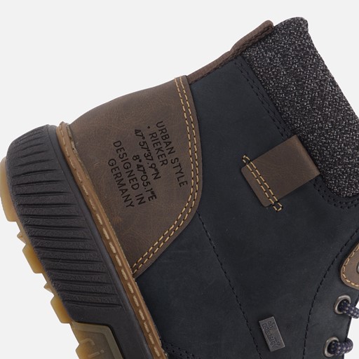 Rieker Tex Veterboots blauw Nubuck