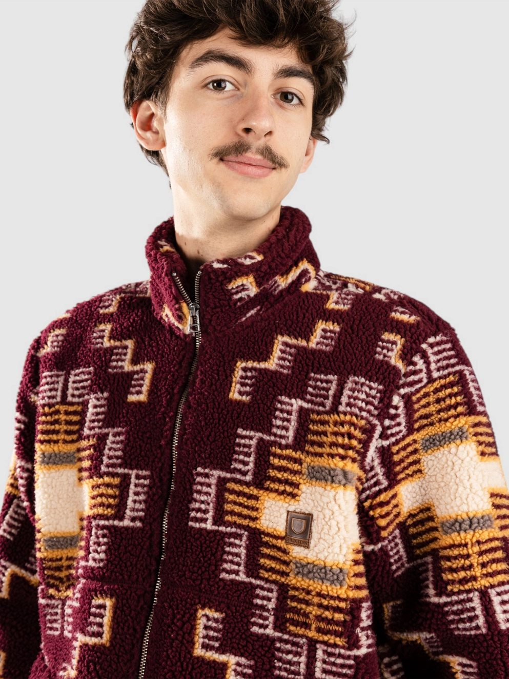 Brixton 25Arctic Mock Neck Fleece Fleece Jacket light cabernet