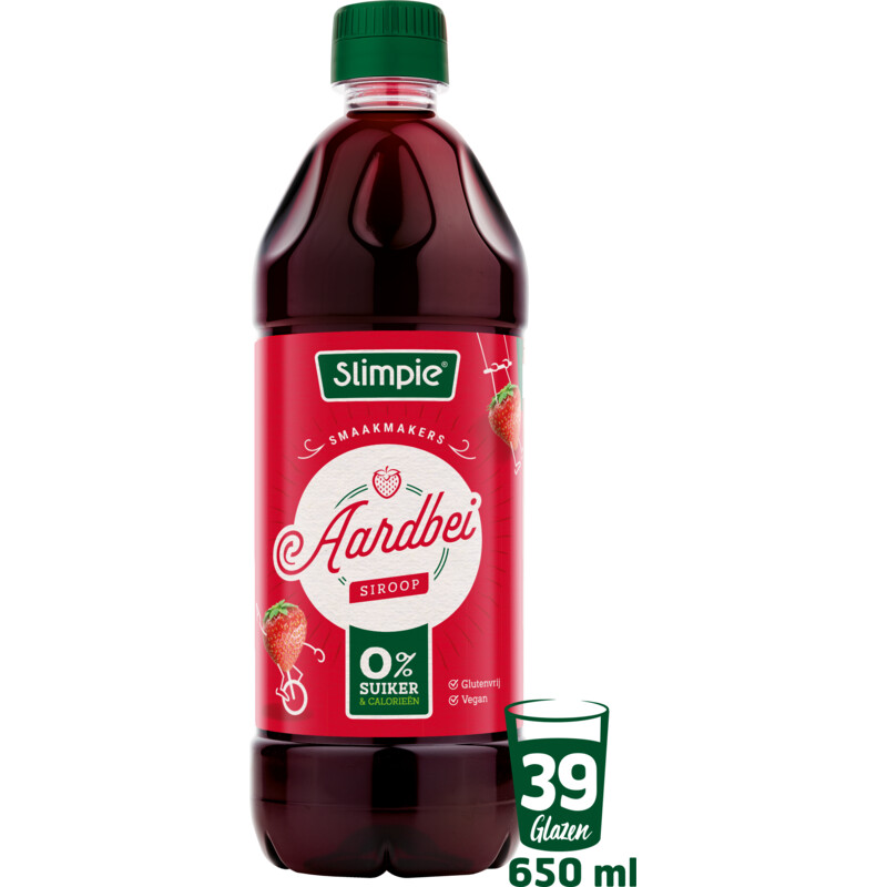 Slimpie Aardbei siroop 0% suiker