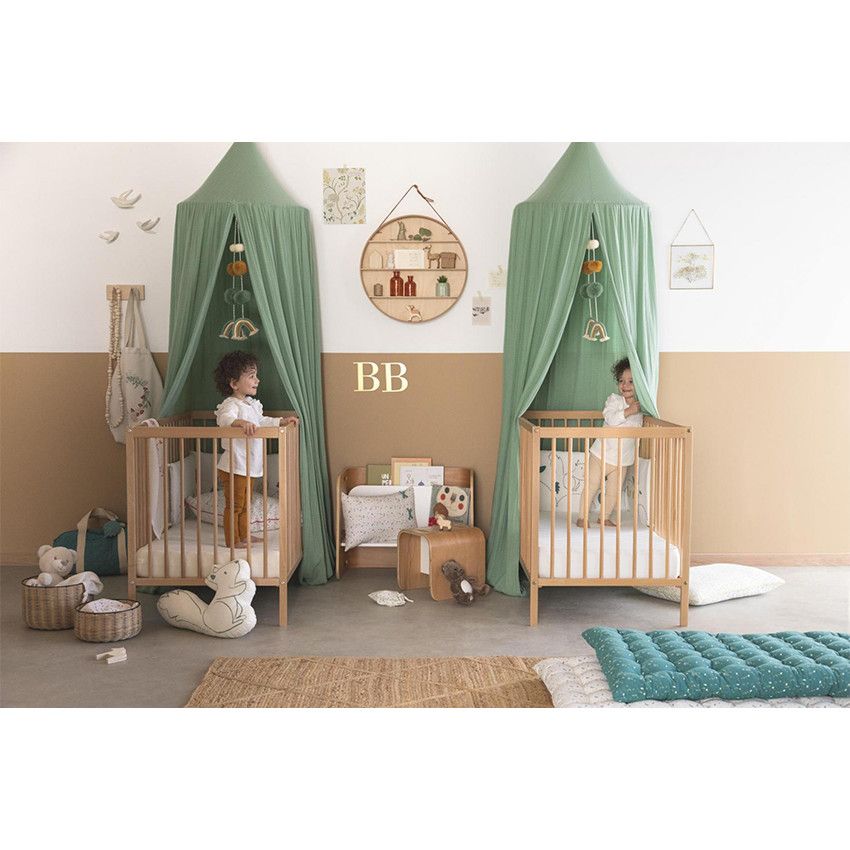 Ciel de lit en gaze de coton - Vert - Kaki