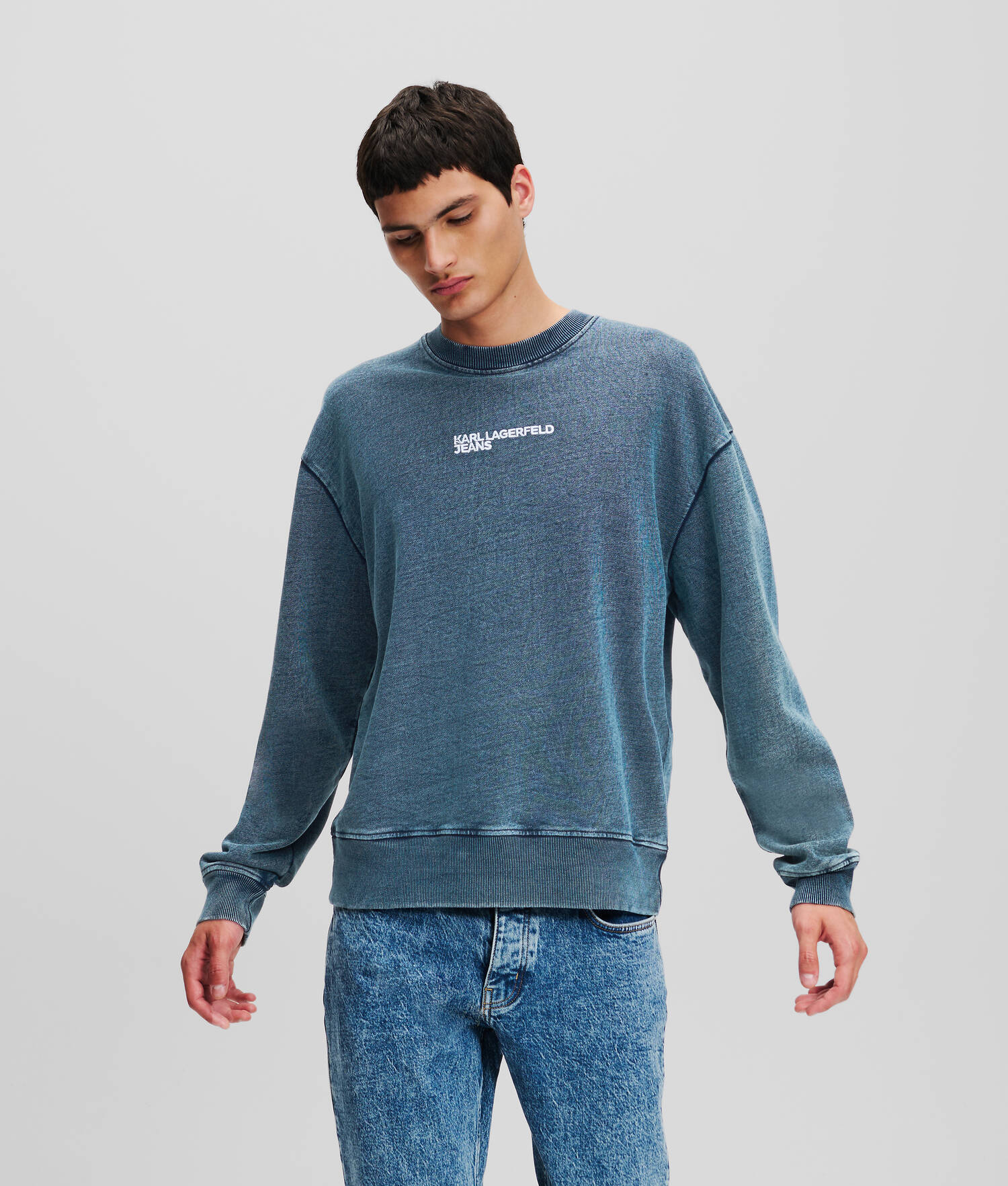 SWEAT-SHIRT EFFET DÉLAVÉ À L'ACIDE KLJ