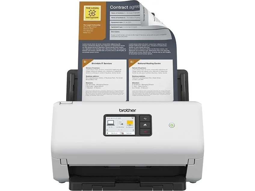 Brother ADS-4500W - Dokumentscanner - Dual CIS - Duplex - A4 - 600 dpi x 600 dpi - op til 35 ppm (mono) / op til 35 ppm (farve) - ADF (60 ark) - op til 5250 scanninger pr. dag - USB 3.0, Gigabit LAN, Wi-Fi(n), USB 2.0 (Host)
