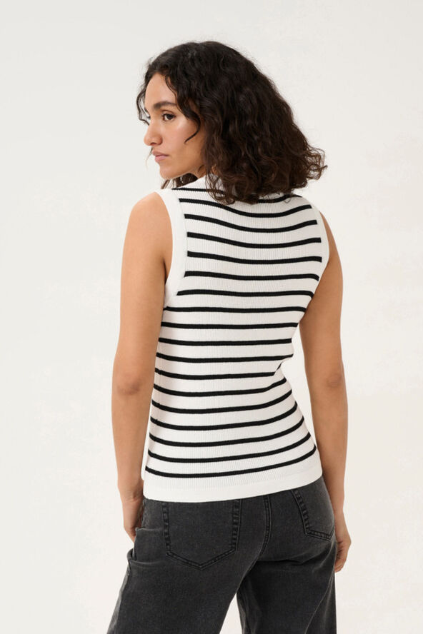Kaffe KAlilybeth Knit Top Chalk/black stripe