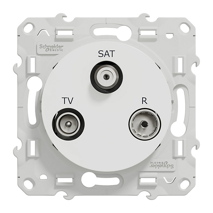 Mécanisme prise TV-FM-SAT Satellite Schneider Electric Odace blanc