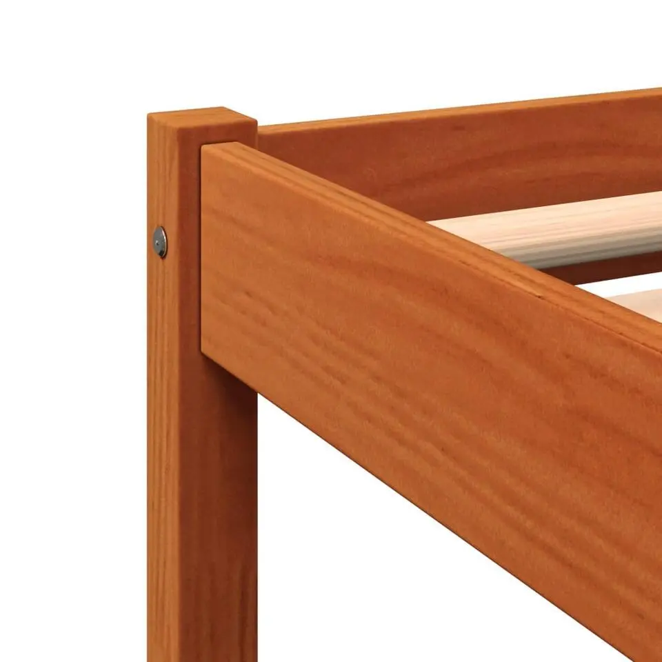 vidaXL - Bed frame zonder matras - Wasbruin - Massief grenenhout - 90x200 cm