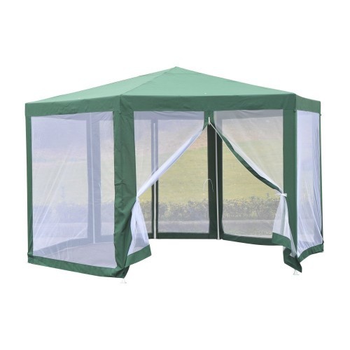 Tenda de jardim Outsunny Green com mosquiteiro