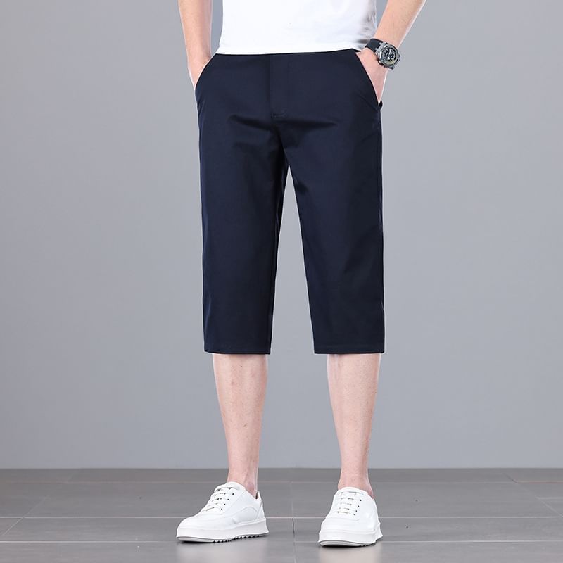 Denimic - Effen short met middelhoge taille