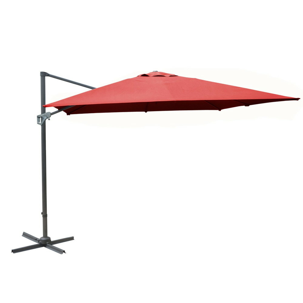 Parasol déporté nh 3 x 4 m en aluminium - toile inclinable - rouge