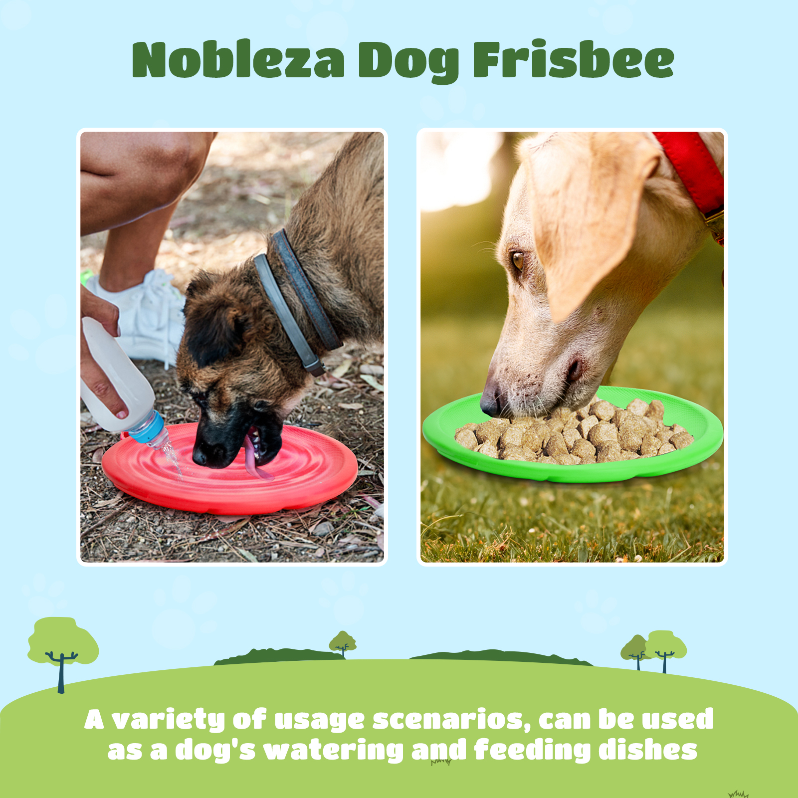 Frisbee para Cães Nobleza, 2 Unidades de Frisbee Interativo para Cães, Brinquedo de Disco Voador para Cães