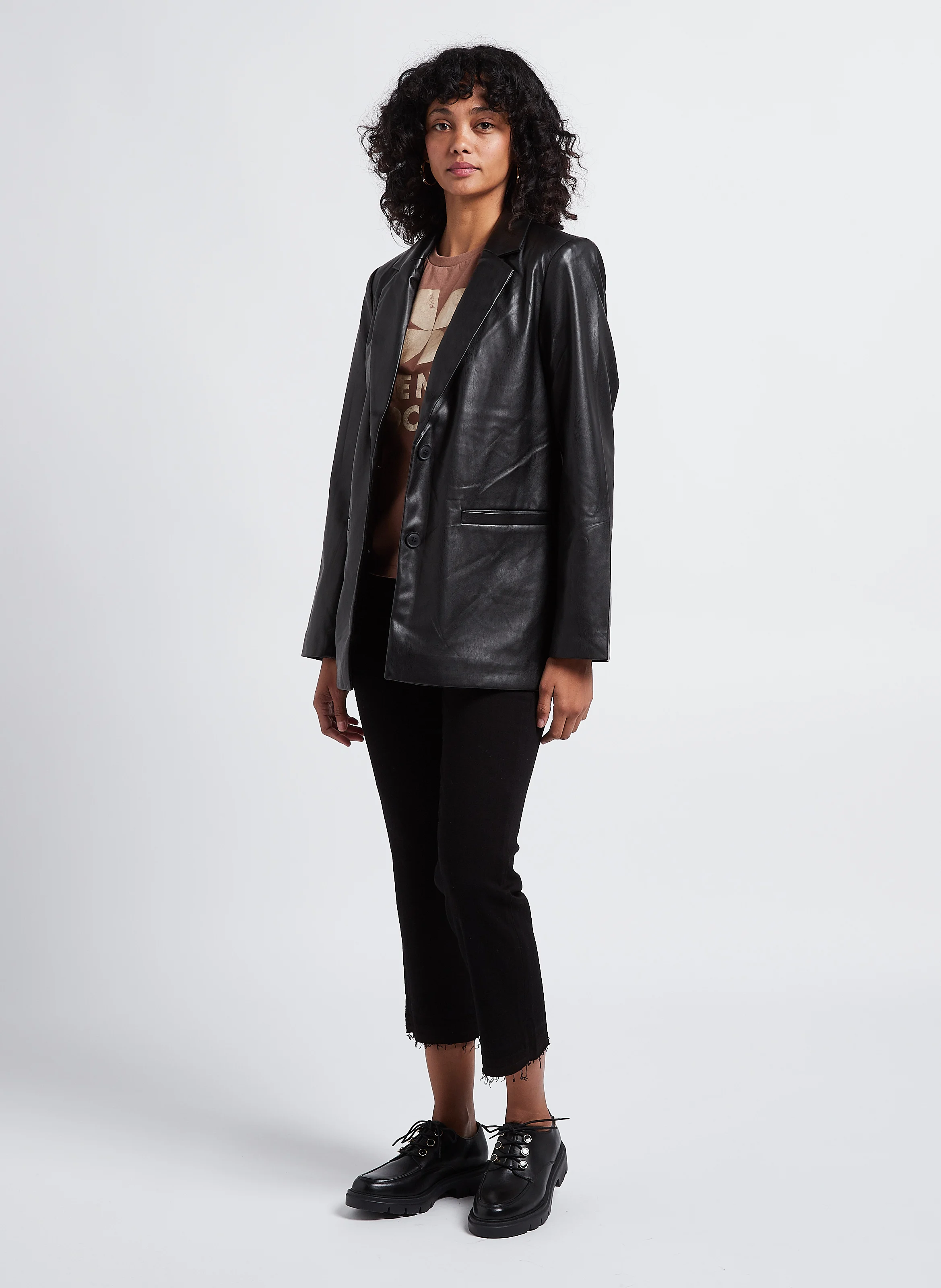 NILLE - Blazer droit col tailleur| Noir