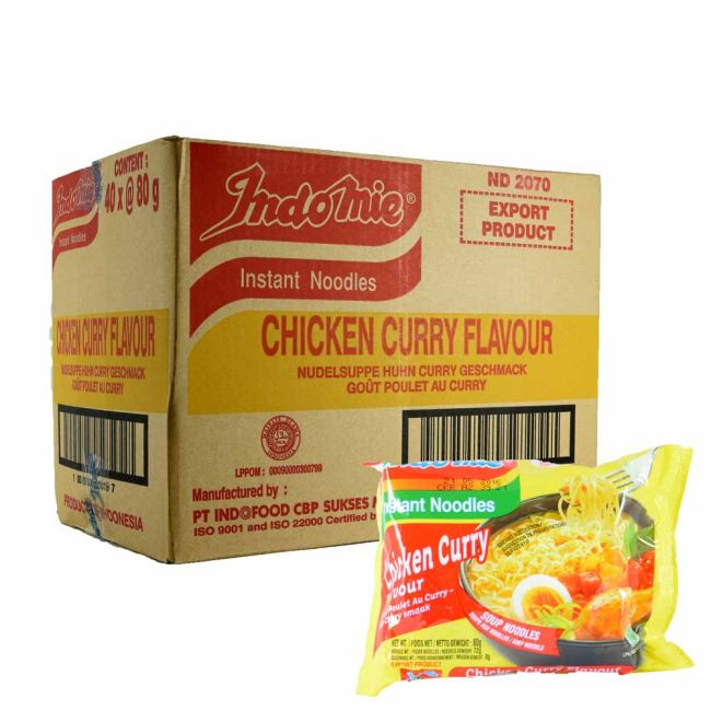 Indomie Instant Noedels Kip Kerrie Smaak 80gX40