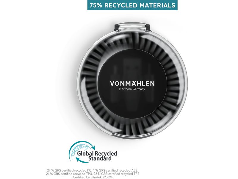 Vonmählen USB-Ladekabel Allroundo Eco All-in-One Schwarz All-in-One Lade- und Datenkabel mit Schnellladefunktion