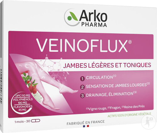 Arkopharma Veinoflux Circulation Jambes Légères Et Toniques 30 Gélules