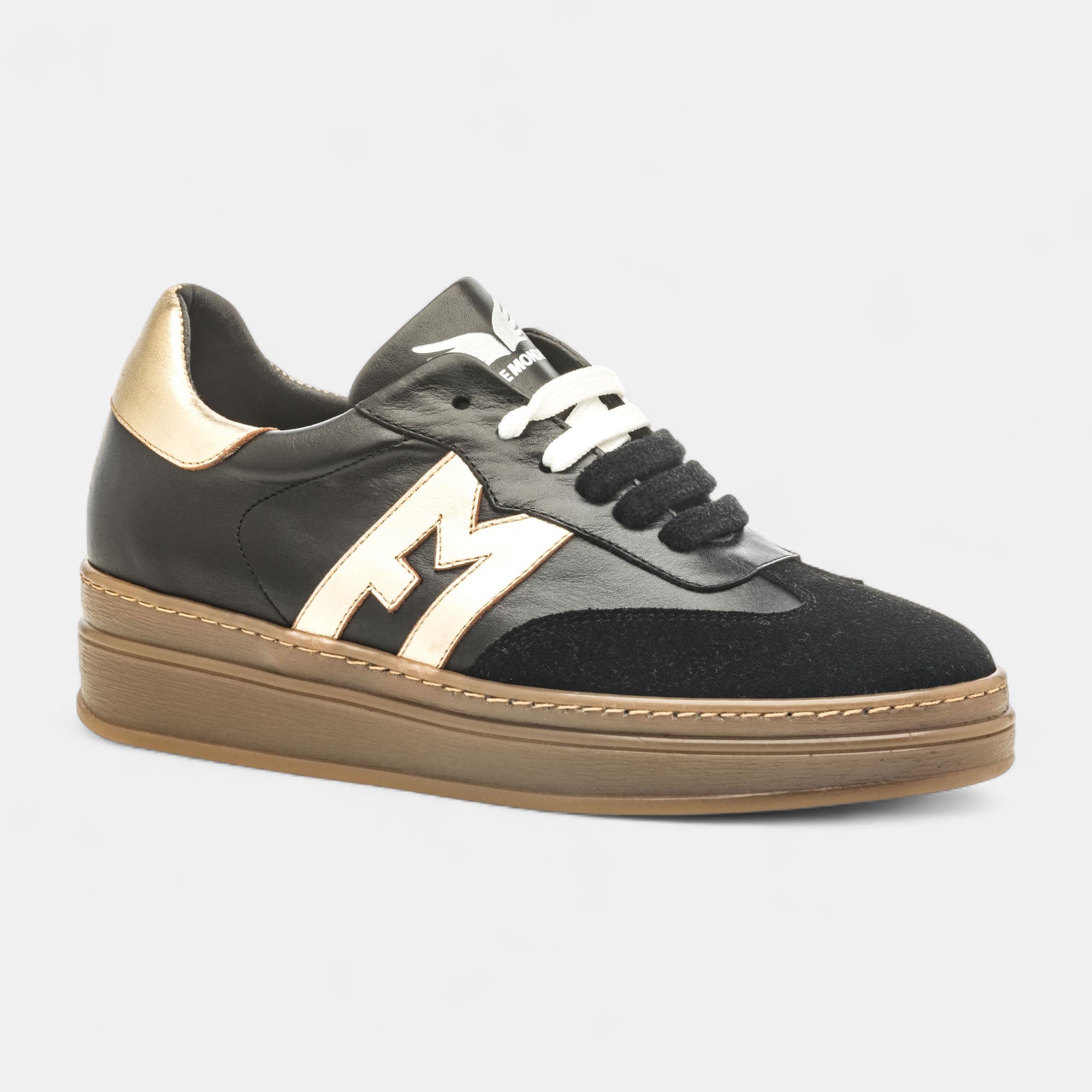 Baskets basses Femme en cuir noir