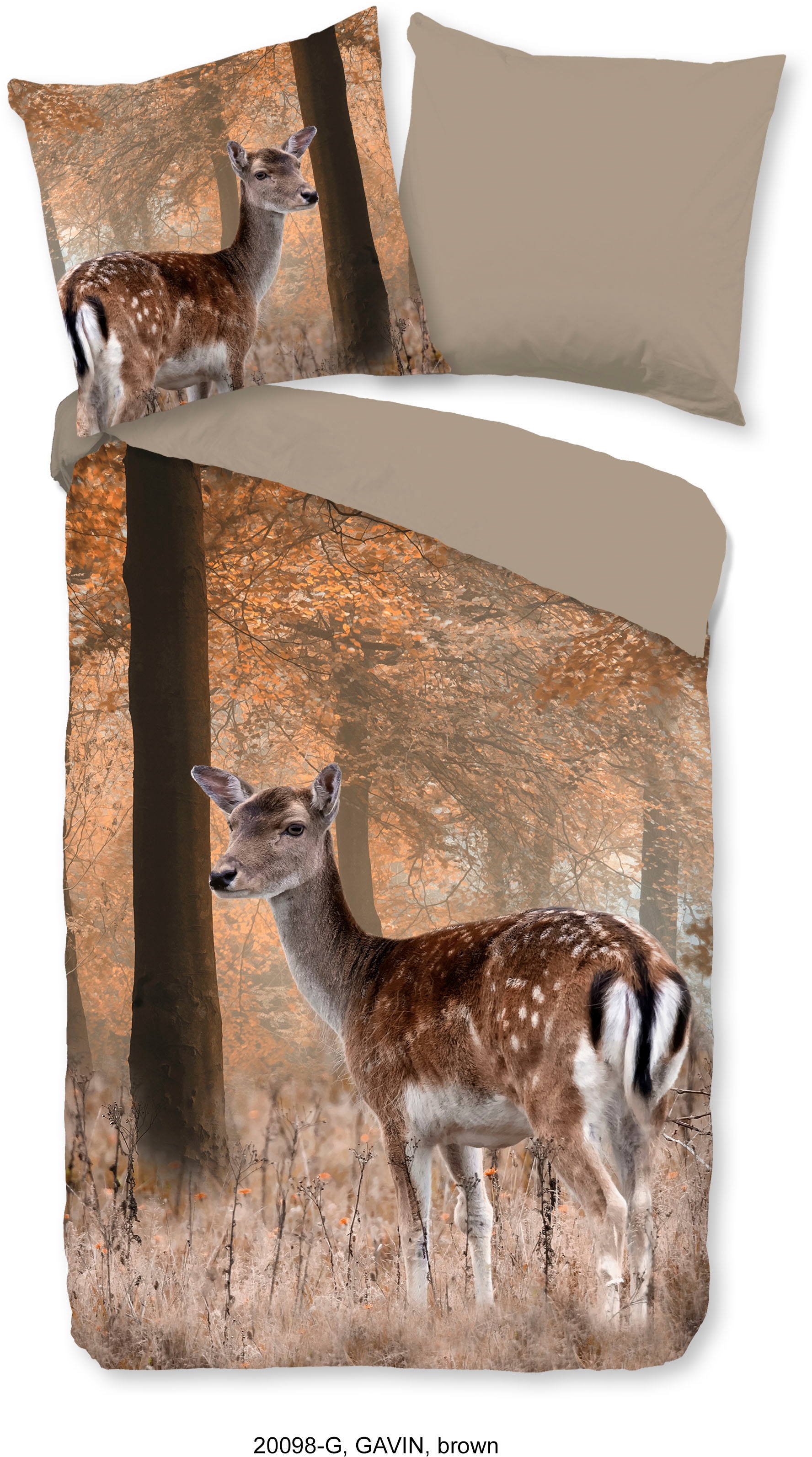 good morning Wendebettwäsche »Gavina« 2 Stk. tlg. Baumwolle, 135x200, 2 Teilig, Reissverschluss, Wendeoptik, Herbst