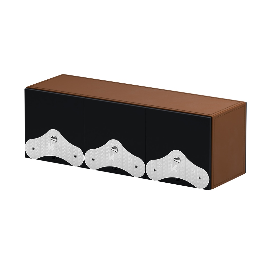 SwissKubik Masterbox Leder Cognac - 3 Uhren
