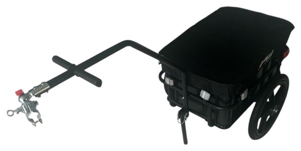 Remorque vélo 70L Bagages Remorque vélo avec caisse Trolley   Réflecteurs - Noir