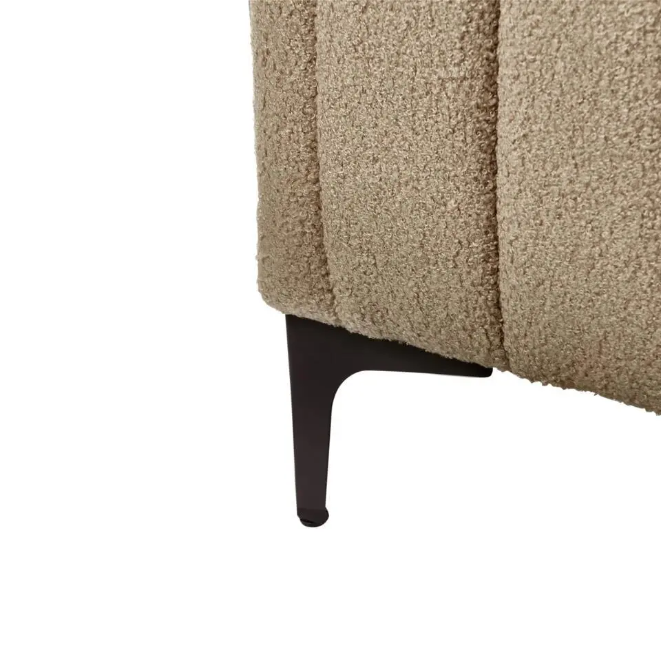 LUNAN - Tweepersoonsbed - Taupe - 160 x 200 cm - Bouclé