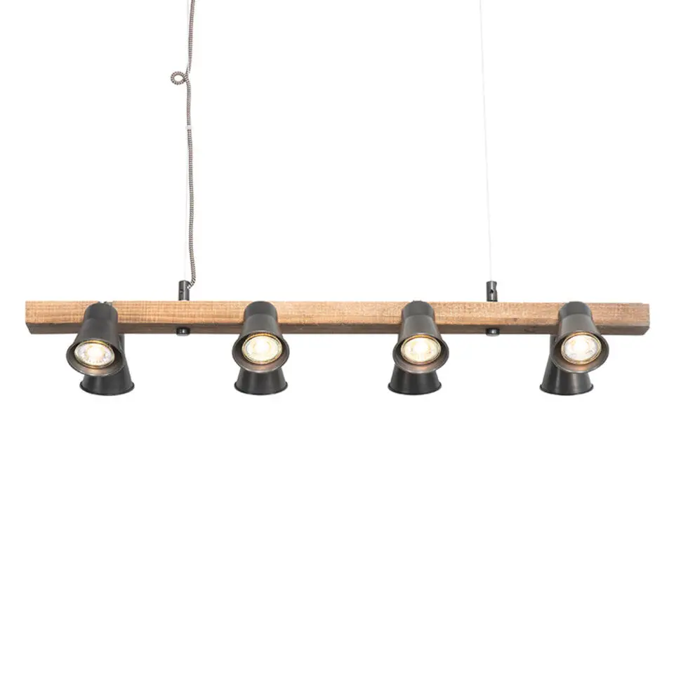 Qazqa hanglampen jelle zwart gu10