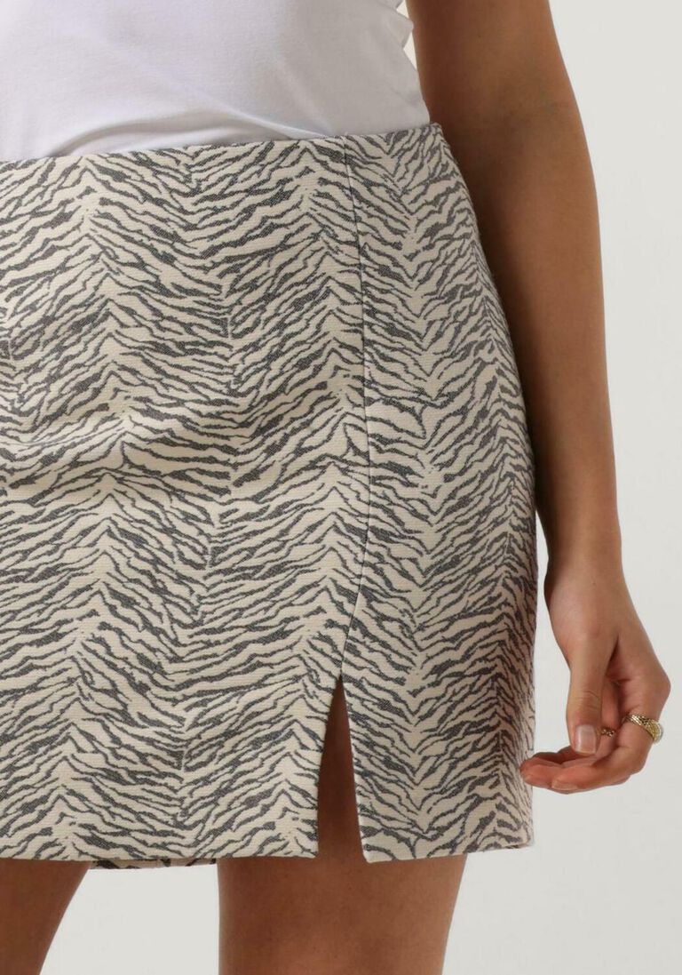ALIX THE LABEL grijze alix the label minirok ladies woven tiger jacquard skirt