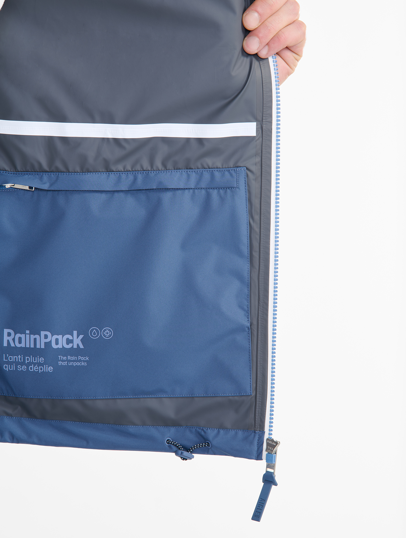 Rainpack 70 : Imperméable mixte coupe-vent MTD , court et pliable MARAIS