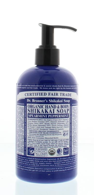 Bronners Shikakai zeep pepermunt 355ml