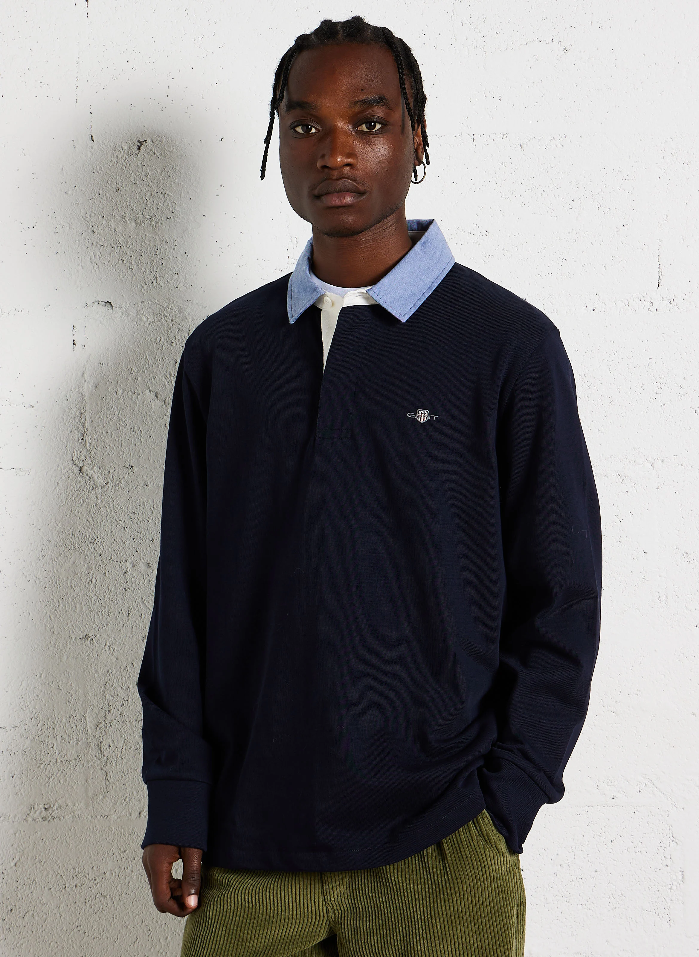 Polo droit en coton | Bleu