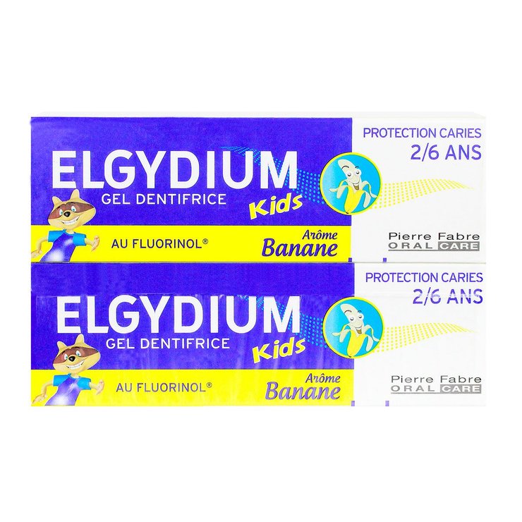 Dentifrice Kids 2/6 ans 2x50ml arôme banane