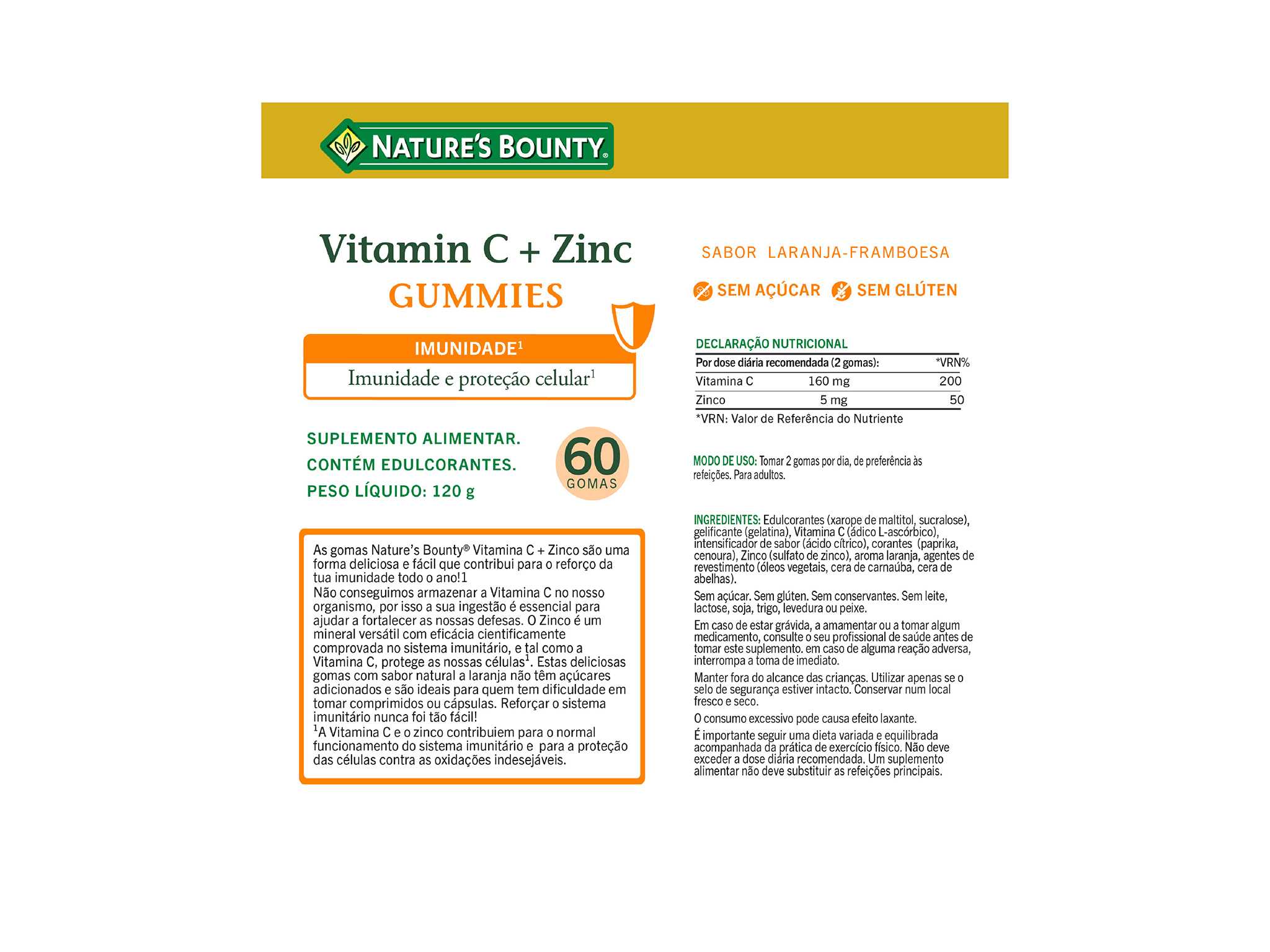SUPLEMENTO NATURE?S BOUNTY VIT C ZINCO 60 GOMAS