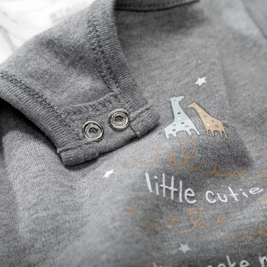 STACCATO Strampler+Shirt mid grey melange