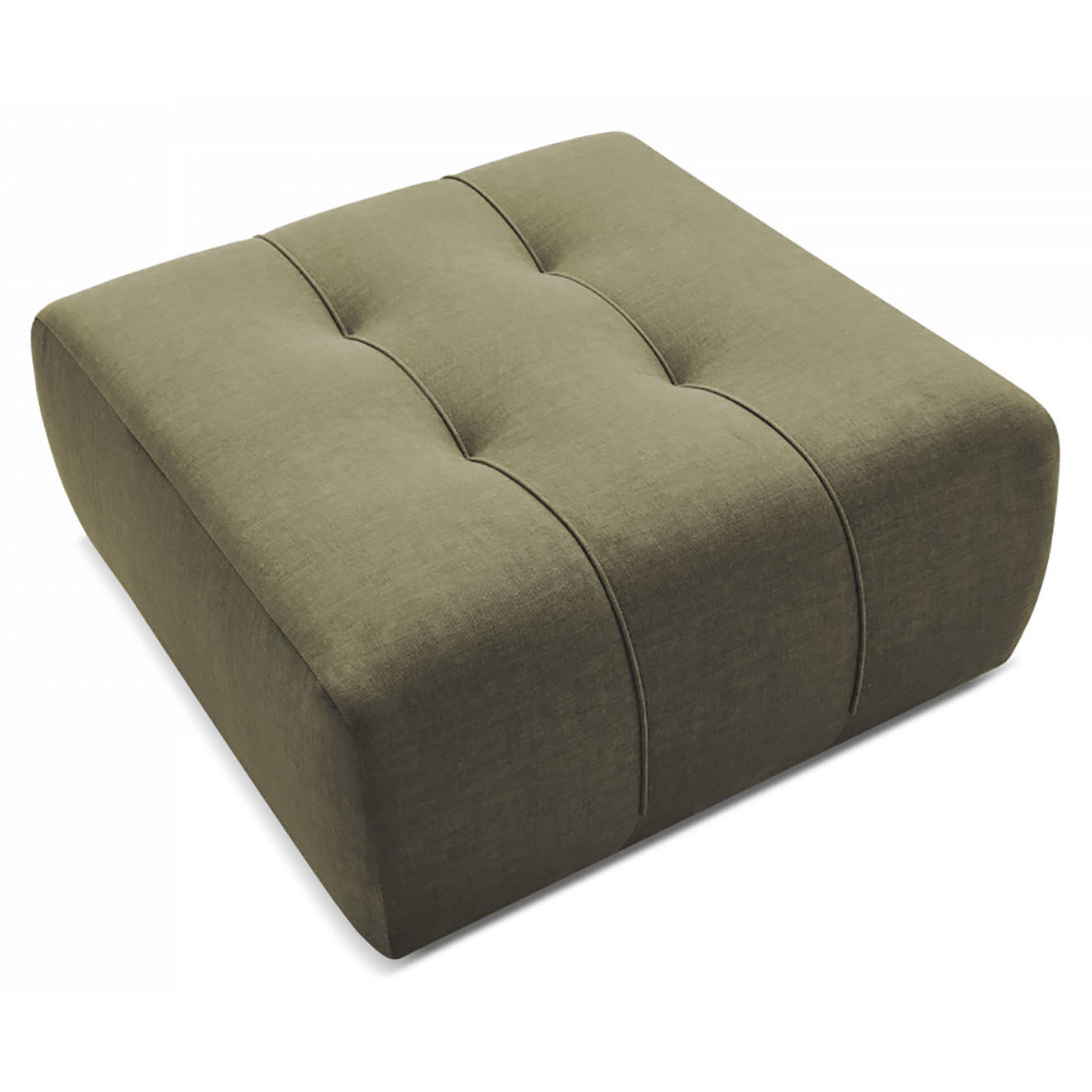 Bobochic Pouf en Velours Arsène vert - 100x100x45 cm