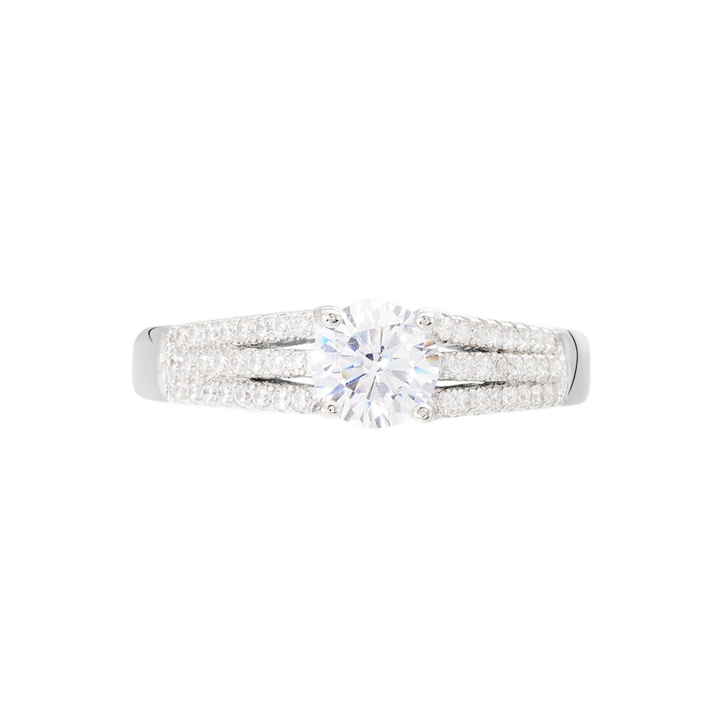 Bague Solitaire Maelline Argent Blanc Oxyde De Zirconium