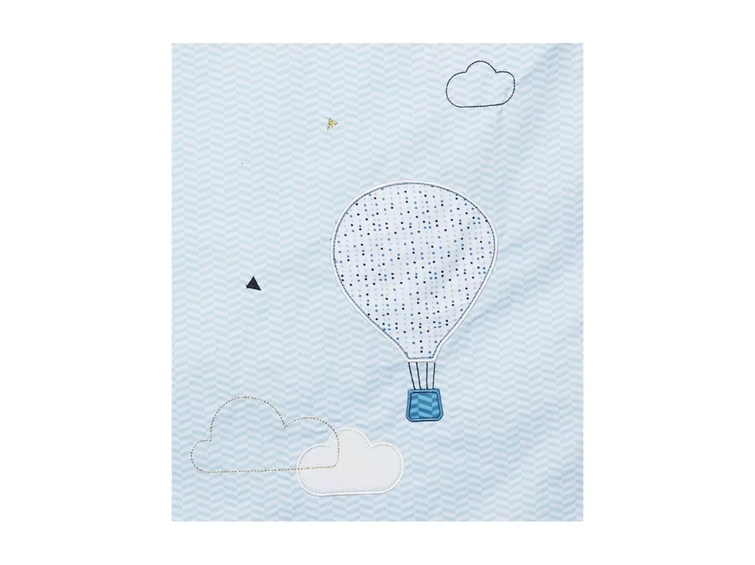 Edredon lit bébé en coton bleu