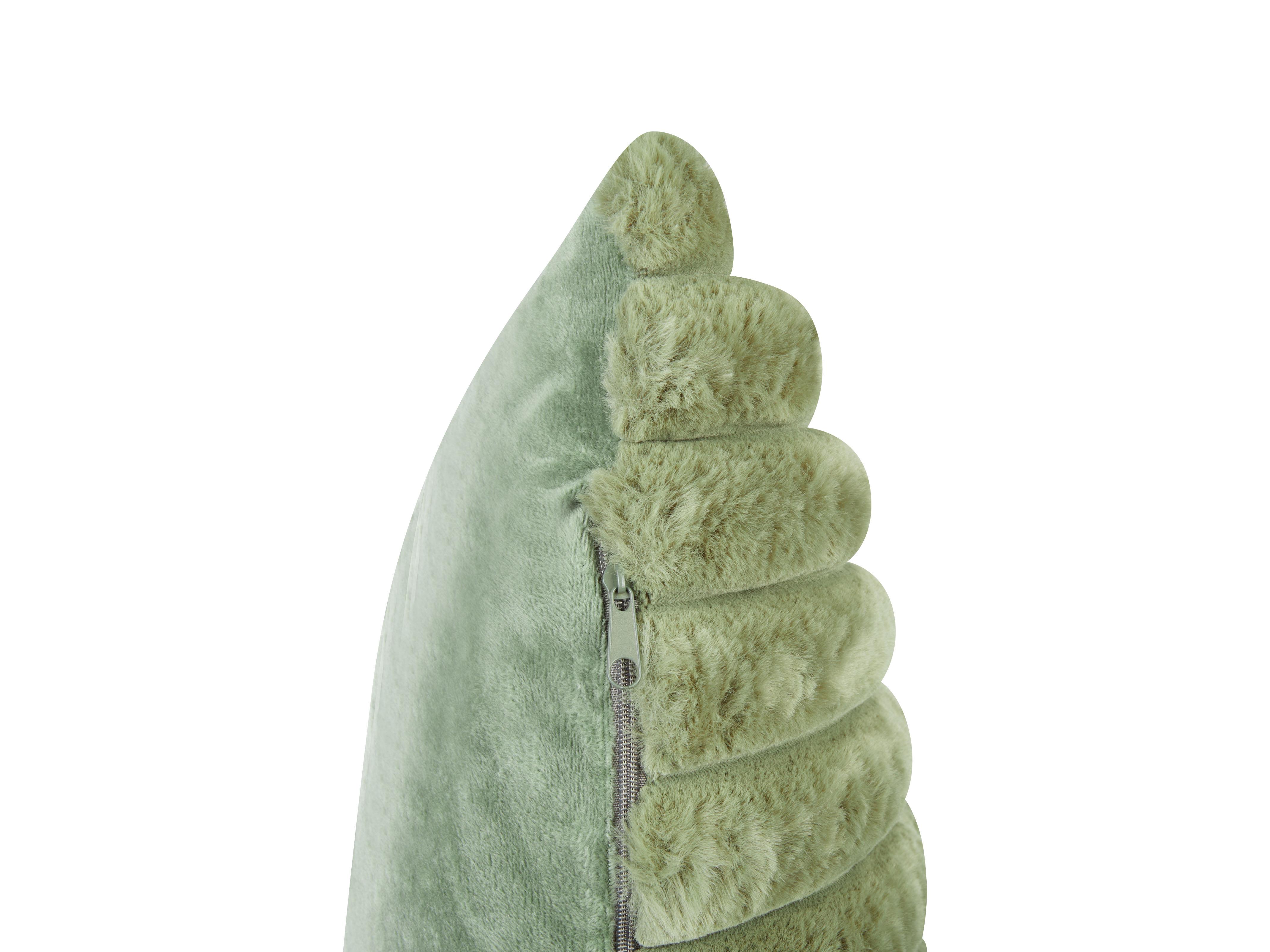 Set van 2 sierkussens RAKYA Nepbont 45 x 45 cm Groen gestreept