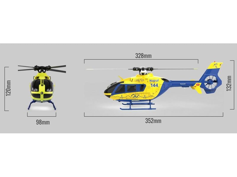 Amewi Helikopter AFX-135 PRO Alpine Air Ambulance Brushless Pitch-gesteuerter Scale Heli mit 6G Gyro im AAA Design