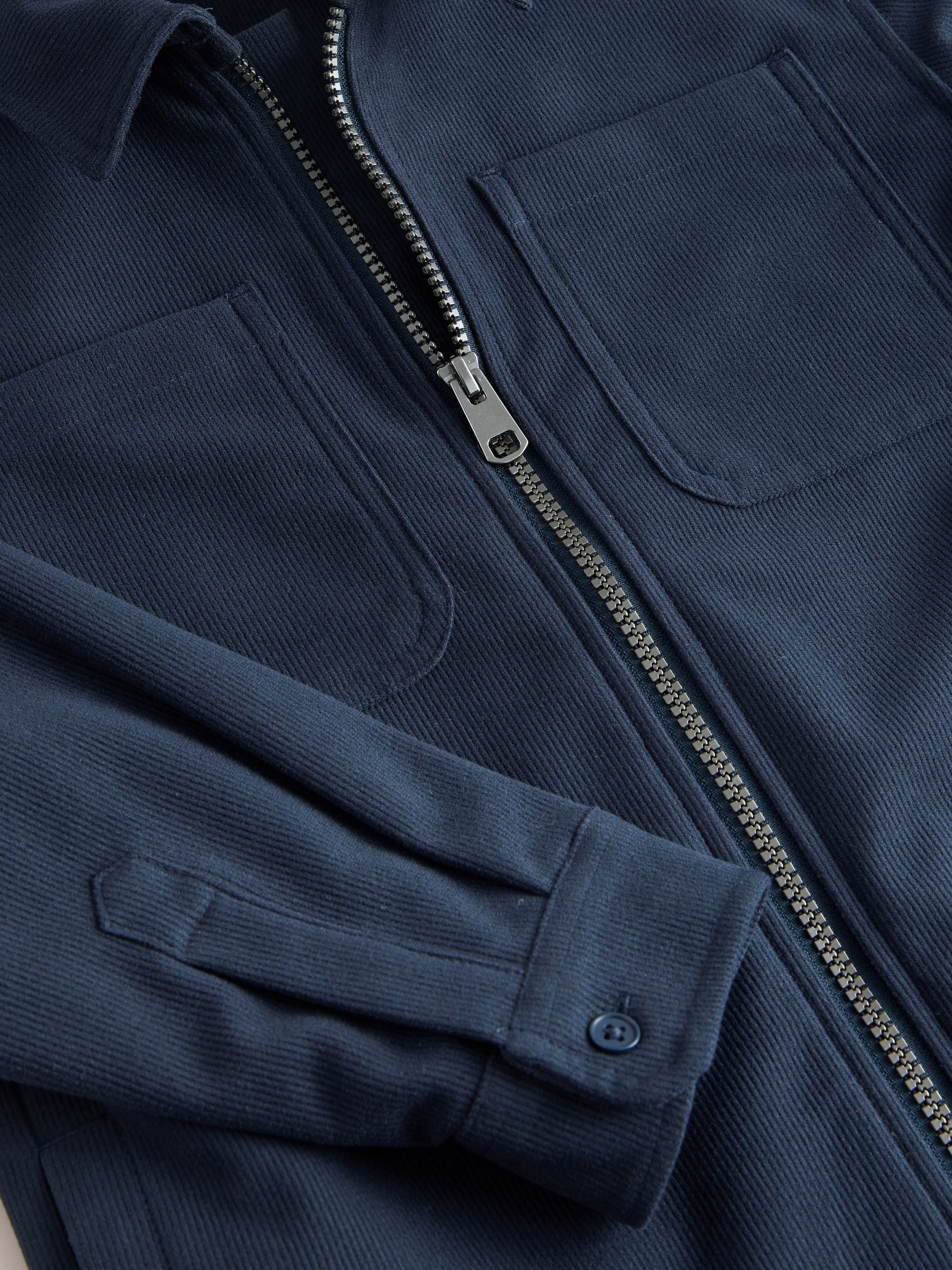 Marineblauw - Corduroy overshirt met rits (3-16jaar)