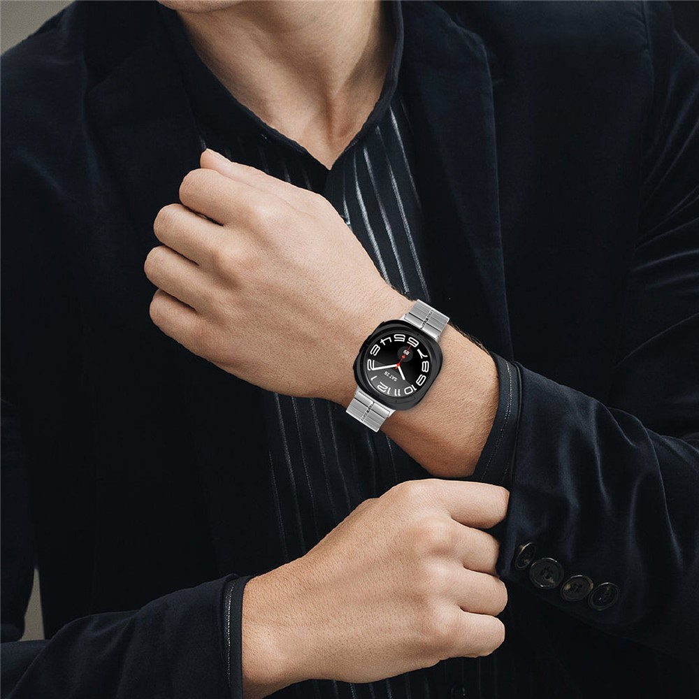 Samsung Galaxy Watch 8 (40mm) Gliederarmband aus Edelstahl mit Faltschliesse - Silber
