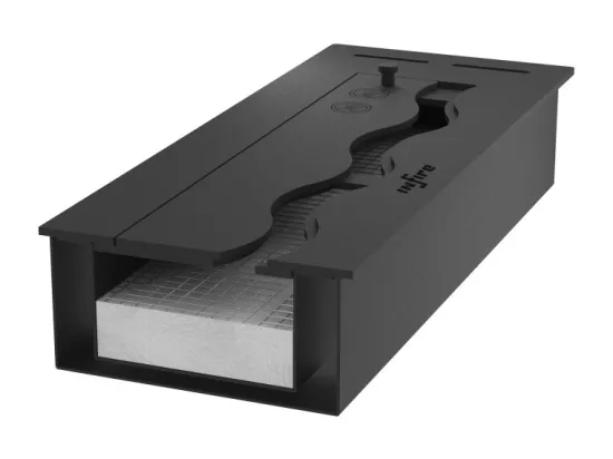 Brûleur à bioéthanol intégré en acier inoxydable noir, 1,2 Lt, 60 cm