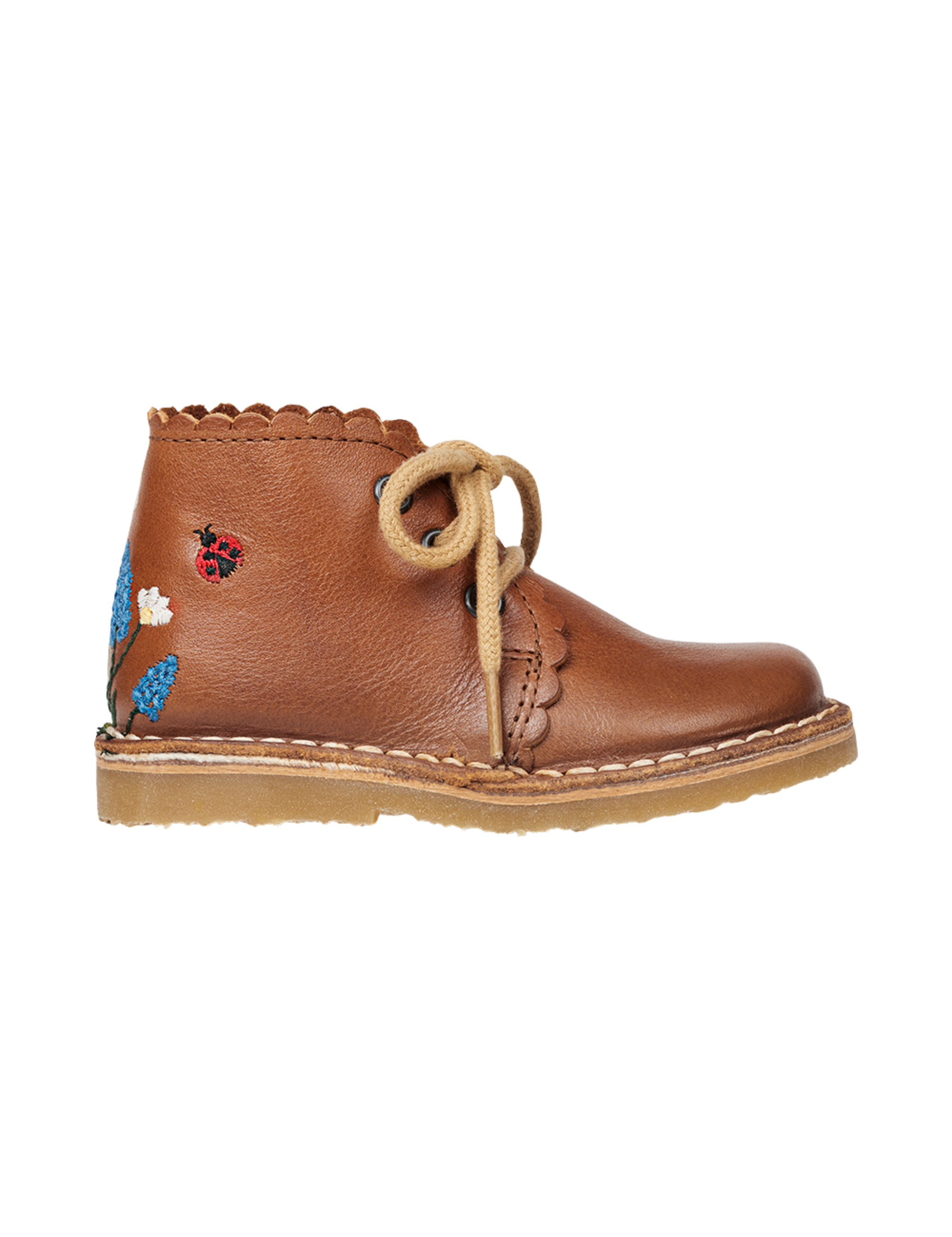 Ladybug Scallop Boot - Cognac