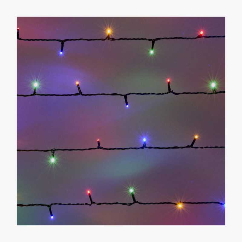 Lysslynge, 100 LED, flerfarget, 12,9 m