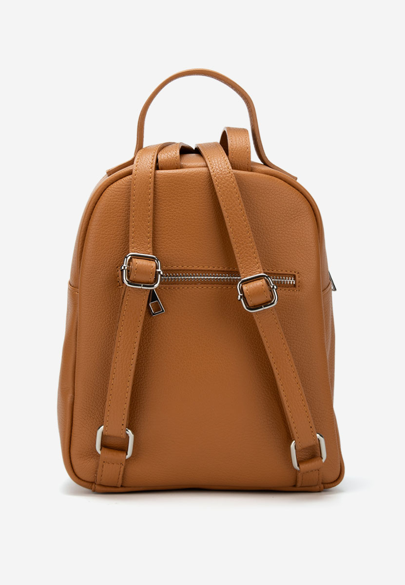 Sac à dos en cuir naturel chameau Miniola